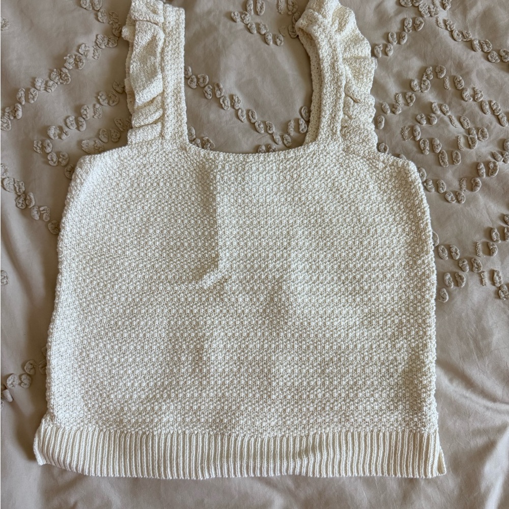 Madewell Cream Textured Tank Top